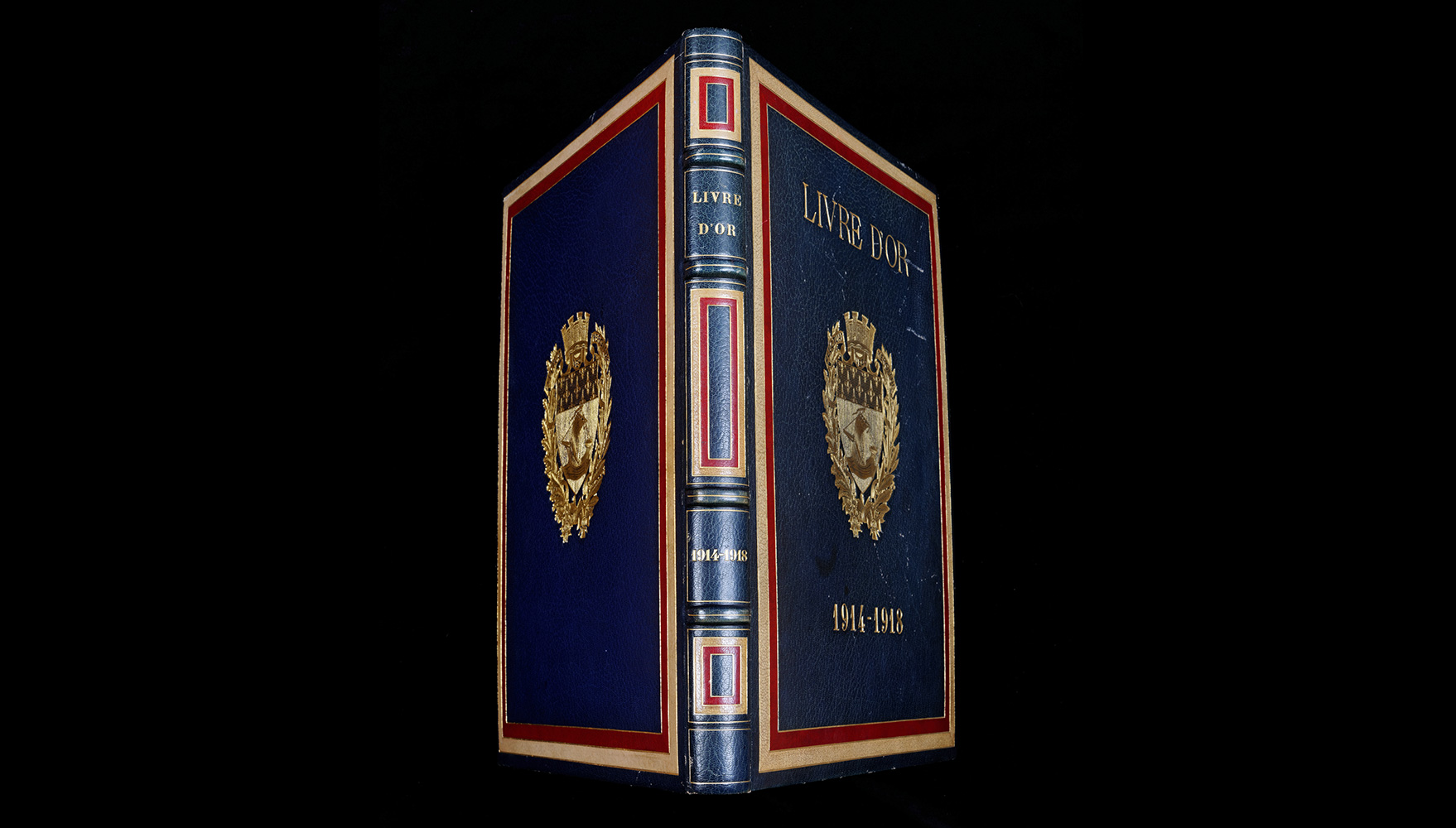 La couverture est en cuir  aux couleurs du drapeau français, rehaussée d’or et illustrée du blason de la capitale